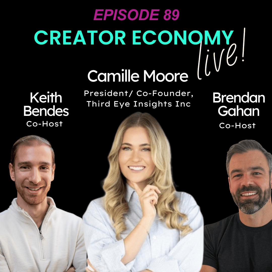 An image of our hosts Keith Bendes and Brendan Gahan with their guest for the episode Camille Moore