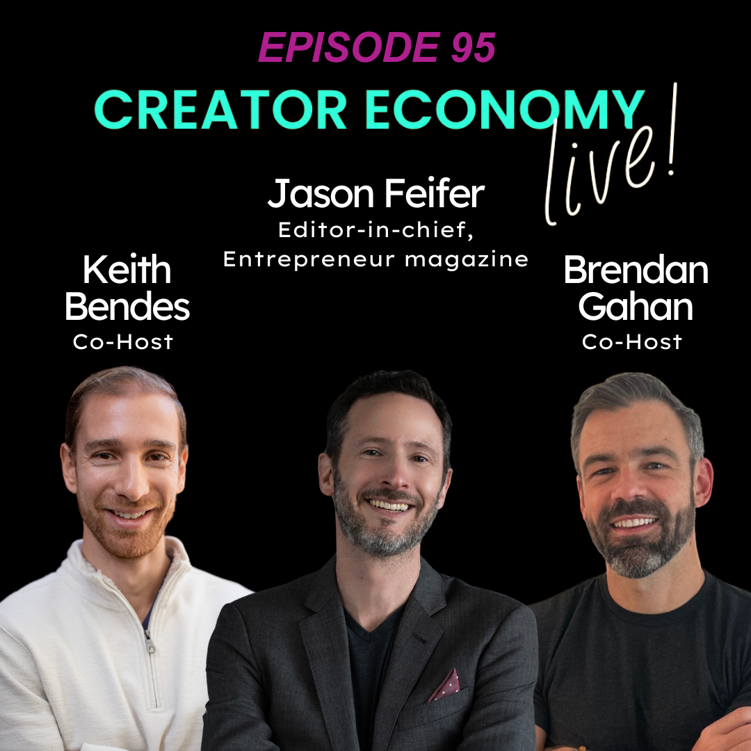 An image of our hosts Keith Bendes their guest for the episode Jason Feifer